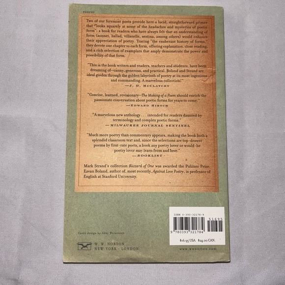Book Paperback: The Making of a Poem: A Norton Anthology of Poetic Forms - Picture 5 of 6